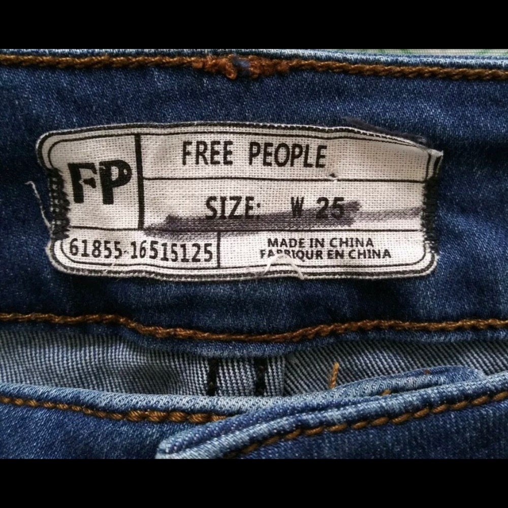 Free people high rise skinny jeans boho sz25 - Picture 3 of 9